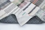 Chaput Patchwork Multi Renk Pamuk Üzerine Yün El Dokuma Kilim-202x298 - Görsel 5