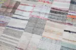 Chaput Patchwork Multi Renk Pamuk Üzerine Yün El Dokuma Kilim-202x298 - Görsel 6