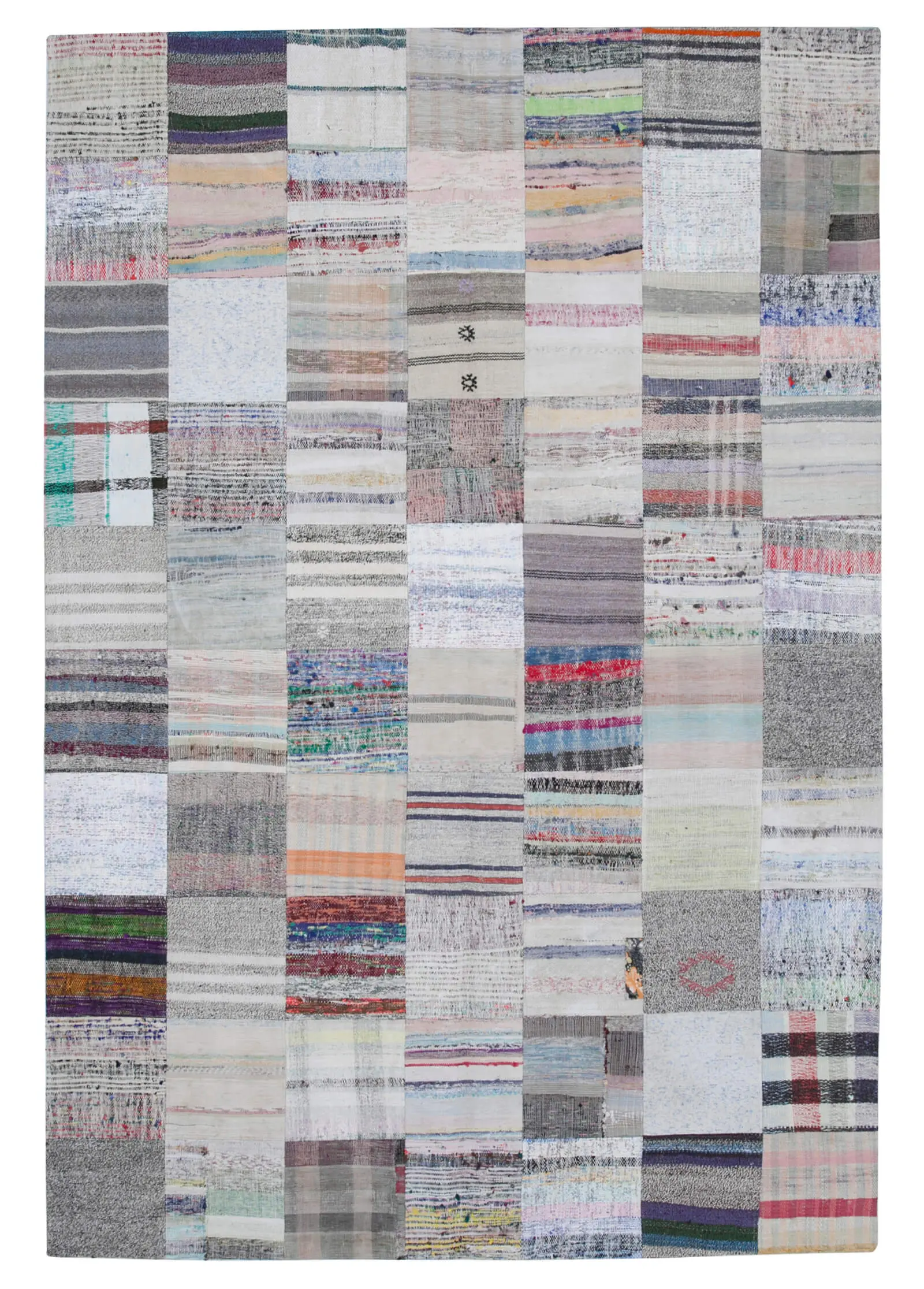 Rc_30405_1_Multicolor_Oriental_Kilim_Patchwork_Rugs Chaput Patchwork Multi Renk Pamuk Üzerine Yün El Dokuma Kilim-202x299 - Görsel 1