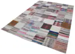 Chaput Patchwork Multi Renk Pamuk Üzerine Yün El Dokuma Kilim-210x299 - Görsel 3