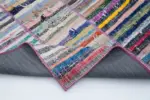 Chaput Patchwork Multi Renk Pamuk Üzerine Yün El Dokuma Kilim-203x292 - Görsel 5