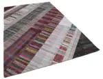Chaput Patchwork Multi Renk Pamuk Üzerine Yün El Dokuma Kilim-200x305 - Görsel 2