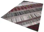 Chaput Patchwork Multi Renk Pamuk Üzerine Yün El Dokuma Kilim-200x305 - Görsel 3
