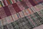 Chaput Patchwork Multi Renk Pamuk Üzerine Yün El Dokuma Kilim-200x305 - Görsel 6