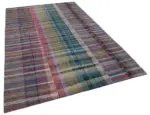 Chaput Patchwork Multi Renk Pamuk Üzerine Yün El Dokuma Kilim-200x302 - Görsel 2