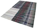 Chaput Patchwork Multi Renk Pamuk Üzerine Yün El Dokuma Kilim-200x300 - Görsel 3