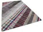 Chaput Patchwork Multi Renk Pamuk Üzerine Yün El Dokuma Kilim-203x304 - Görsel 2