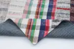 Chaput Patchwork Multi Renk Pamuk Üzerine Yün El Dokuma Kilim-203x304 - Görsel 5