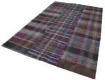 Chaput Patchwork Multi Renk Pamuk Üzerine Yün El Dokuma Kilim-200x303 - Görsel 3