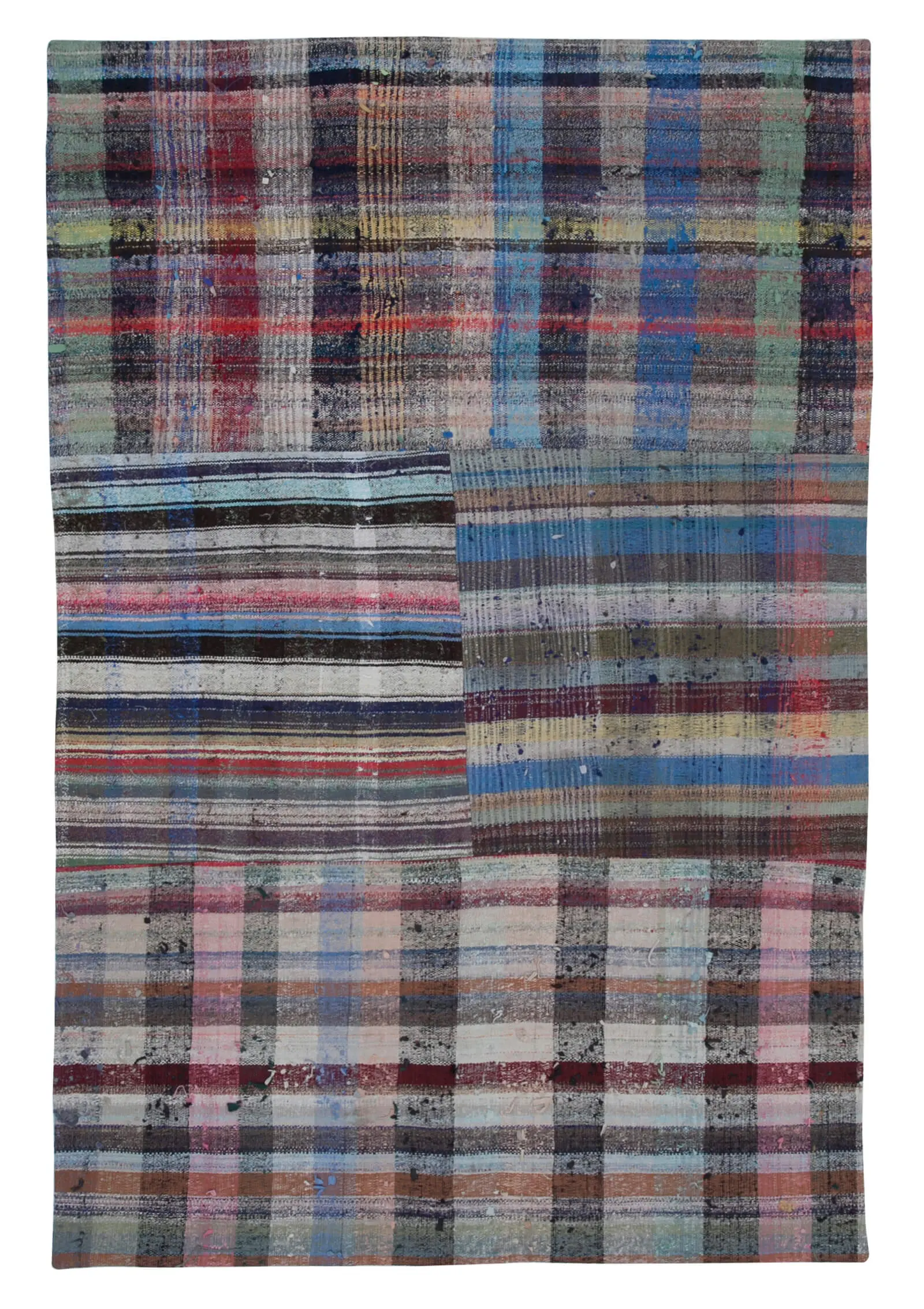 Rc_30415_1_Multicolor_Oriental_Kilim_Patchwork_Rugs Chaput Patchwork Multi Renk Pamuk Üzerine Yün El Dokuma Kilim-180x272 - Görsel 1