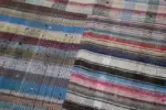 Chaput Patchwork Multi Renk Pamuk Üzerine Yün El Dokuma Kilim-180x272 - Görsel 6