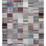Chaput Patchwork Multi Renk Pamuk Üzerine Yün El Dokuma Kilim-240x300