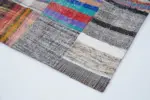 Chaput Patchwork Multi Renk Pamuk Üzerine Yün El Dokuma Kilim-240x300 - Görsel 4
