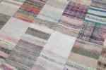 Chaput Patchwork Multi Renk Pamuk Üzerine Yün El Dokuma Kilim-240x300 - Görsel 6