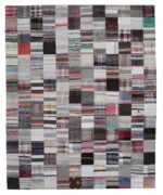 Chaput Patchwork Multi Renk Pamuk Üzerine Yün El Dokuma Kilim-242x300