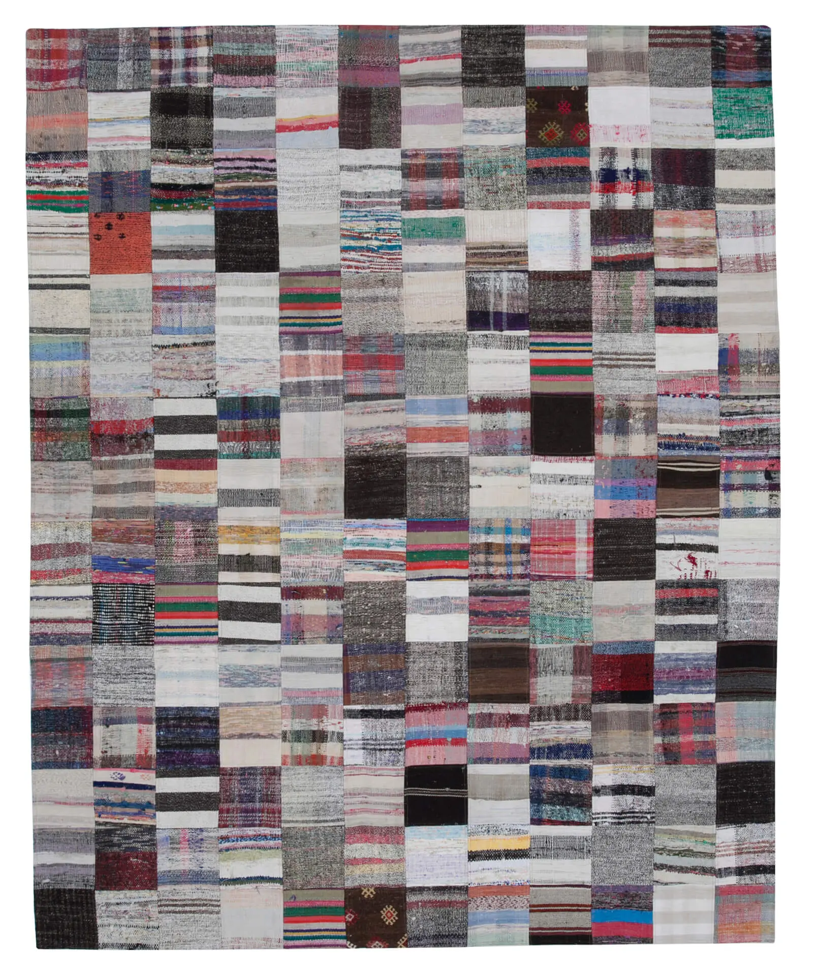 Rc_30417_1_Multicolor_Oriental_Kilim_Patchwork_Rugs Chaput Patchwork Multi Renk Pamuk Üzerine Yün El Dokuma Kilim-242x300 - Görsel 1