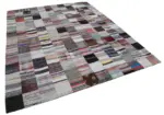 Chaput Patchwork Multi Renk Pamuk Üzerine Yün El Dokuma Kilim-242x300 - Görsel 2