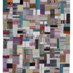 Chaput Patchwork Multi Renk Pamuk Üzerine Yün El Dokuma Kilim-246x303