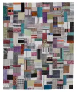 Chaput Patchwork Multi Renk Pamuk Üzerine Yün El Dokuma Kilim-246x303