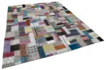 Chaput Patchwork Multi Renk Pamuk Üzerine Yün El Dokuma Kilim-246x303 - Görsel 2
