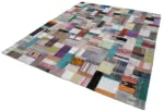 Chaput Patchwork Multi Renk Pamuk Üzerine Yün El Dokuma Kilim-246x303 - Görsel 3