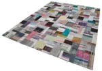 Chaput Patchwork Multi Renk Pamuk Üzerine Yün El Dokuma Kilim-246x307 - Görsel 3