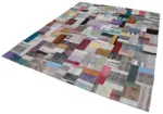 Chaput Patchwork Multi Renk Pamuk Üzerine Yün El Dokuma Kilim-246x305 - Görsel 3