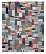 Chaput Patchwork Multi Renk Pamuk Üzerine Yün El Dokuma Kilim-249x305