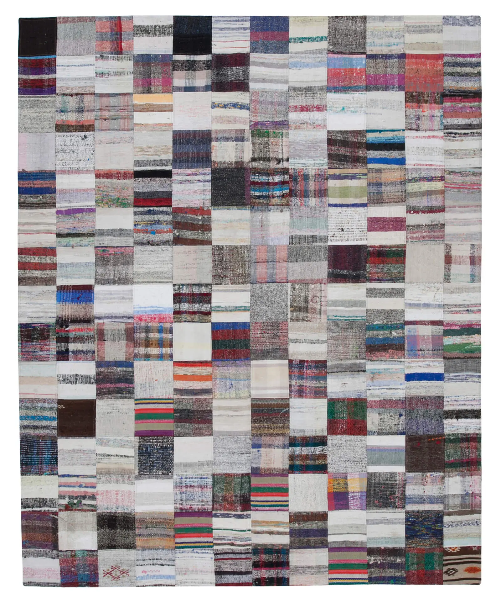 Rc_30424_1_Multicolor_Oriental_Kilim_Patchwork_Rugs Chaput Patchwork Multi Renk Pamuk Üzerine Yün El Dokuma Kilim-242x298 - Görsel 1