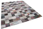 Chaput Patchwork Multi Renk Pamuk Üzerine Yün El Dokuma Kilim-242x298 - Görsel 2