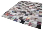 Chaput Patchwork Multi Renk Pamuk Üzerine Yün El Dokuma Kilim-242x298 - Görsel 3