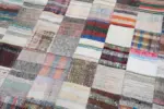 Chaput Patchwork Multi Renk Pamuk Üzerine Yün El Dokuma Kilim-242x298 - Görsel 6