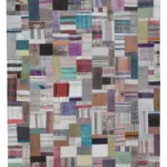 Chaput Patchwork Multi Renk Pamuk Üzerine Yün El Dokuma Kilim-247x306