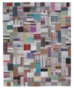 Chaput Patchwork Multi Renk Pamuk Üzerine Yün El Dokuma Kilim-247x306