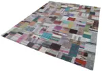 Chaput Patchwork Multi Renk Pamuk Üzerine Yün El Dokuma Kilim-247x306 - Görsel 3