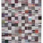 Chaput Patchwork Multi Renk Pamuk Üzerine Yün El Dokuma Kilim-242x300