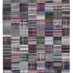 Chaput Patchwork Multi Renk Pamuk Üzerine Yün El Dokuma Kilim-240x298