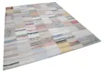 Chaput Patchwork Multi Renk Pamuk Üzerine Yün El Dokuma Kilim-241x300 - Görsel 2