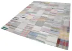 Chaput Patchwork Multi Renk Pamuk Üzerine Yün El Dokuma Kilim-241x300 - Görsel 3