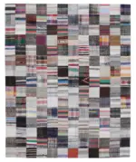Chaput Patchwork Multi Renk Pamuk Üzerine Yün El Dokuma Kilim-241x300