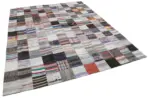 Chaput Patchwork Multi Renk Pamuk Üzerine Yün El Dokuma Kilim-241x300 - Görsel 2