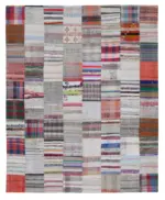 Chaput Patchwork Multi Renk Pamuk Üzerine Yün El Dokuma Kilim-237x299