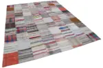Chaput Patchwork Multi Renk Pamuk Üzerine Yün El Dokuma Kilim-237x299 - Görsel 2