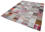 Chaput Patchwork Multi Renk Pamuk Üzerine Yün El Dokuma Kilim-237x299 - Görsel 3