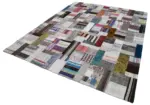 Chaput Patchwork Multi Renk Pamuk Üzerine Yün El Dokuma Kilim-245x306 - Görsel 3