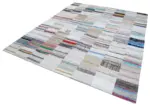 Chaput Patchwork Multi Renk Pamuk Üzerine Yün El Dokuma Kilim-250x298 - Görsel 3