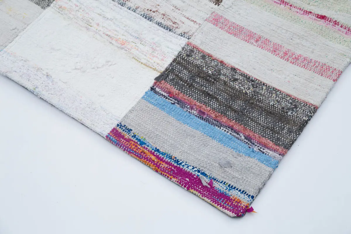 Chaput Patchwork Multi Renk Pamuk Üzerine Yün El Dokuma Kilim-250x298 - Görsel 4