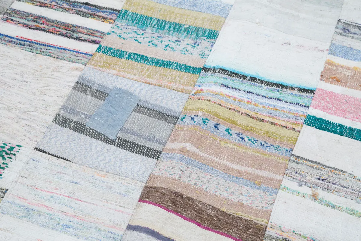 Chaput Patchwork Multi Renk Pamuk Üzerine Yün El Dokuma Kilim-250x298 - Görsel 6