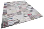 Chaput Patchwork Multi Renk Pamuk Üzerine Yün El Dokuma Kilim-249x305 - Görsel 2