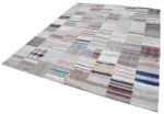 Chaput Patchwork Multi Renk Pamuk Üzerine Yün El Dokuma Kilim-249x305 - Görsel 3